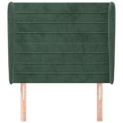 Tête de lit avec oreilles Vert foncé 93x23x118/128 cm Velours 