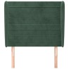 Tête de lit avec oreilles Vert foncé 93x23x118/128 cm Velours 