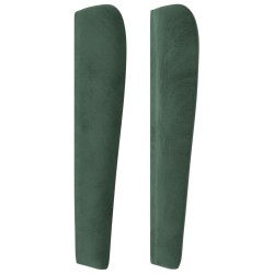 Tête de lit avec oreilles Vert foncé 93x23x118/128 cm Velours 