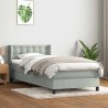 Sommier à lattes de lit et matelas gris clair 80x210 cm velours 