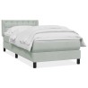 Sommier à lattes de lit et matelas gris clair 80x210 cm velours 
