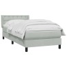 Sommier à lattes de lit et matelas gris clair 80x210 cm velours 