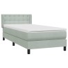 Sommier à lattes de lit et matelas gris clair 80x210 cm velours 
