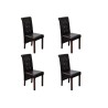 Chaises à manger lot de 4 marron similicuir 