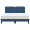 Lit avec matelas bleu 140x200 cm tissu 