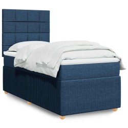 Sommier à lattes de lit avec matelas Bleu 80x200 cm Tissu 