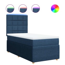 Sommier à lattes de lit avec matelas Bleu 80x200 cm Tissu 