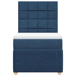 Sommier à lattes de lit avec matelas Bleu 80x200 cm Tissu 