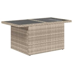 Salon de jardin 5 pcs avec coussins gris clair résine tressée 