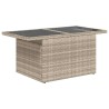 Salon de jardin 5 pcs avec coussins gris clair résine tressée 