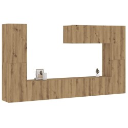 Meubles TV muraux 7 pcs chêne artisanal bois d'ingénierie 
