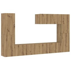 Meubles TV muraux 7 pcs chêne artisanal bois d'ingénierie 
