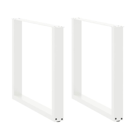 Pieds de table à manger en U 2 pièces Blanc 90 x (72-73) cm Acier 