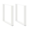 Pieds de table à manger en U 2 pièces Blanc 90 x (72-73) cm Acier 