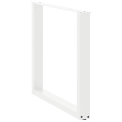 Pieds de table à manger en U 2 pièces Blanc 90 x (72-73) cm Acier 