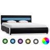 Cadre de lit avec LED Noir Similicuir 140 x 200 cm  