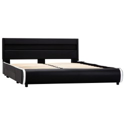 Cadre de lit avec LED Noir Similicuir 140 x 200 cm  
