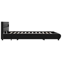 Cadre de lit avec LED Noir Similicuir 140 x 200 cm  