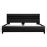 Cadre de lit avec LED Noir Similicuir 140 x 200 cm  