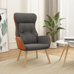 Chaise de relaxation Gris foncé Tissu et PVC 
