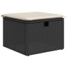 Salon de jardin 6 pcs avec coussins noir résine tressée 