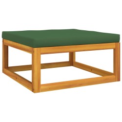 Salon de jardin 5 pcs avec coussins vert bois massif 