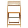 Ensemble à manger de jardin 5 pcs résine tressée et bois massif 