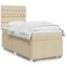 Sommier à lattes de lit et matelas Crème 90x190 cm Tissu 