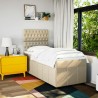 Sommier à lattes de lit et matelas Crème 90x190 cm Tissu 