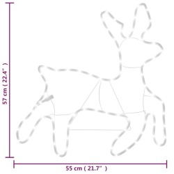 Figure de renne de Noël avec 72 LED Blanc chaud 57x55x4,5 cm 