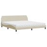 Lit avec matelas crème 200x200 cm tissu 