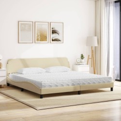 Lit avec matelas crème 200x200 cm tissu 