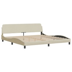 Lit avec matelas crème 200x200 cm tissu 