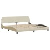 Lit avec matelas crème 200x200 cm tissu 