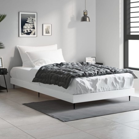 Cadre de lit sans matelas blanc 100x200 cm bois d'ingénierie 