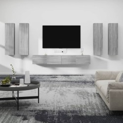 Ensemble de meubles TV 6 pcs Sonoma gris Bois d'ingénierie 
