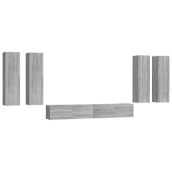 Ensemble de meubles TV 6 pcs Sonoma gris Bois d'ingénierie 