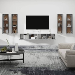 Ensemble de meubles TV 6 pcs Sonoma gris Bois d'ingénierie 