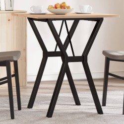 Table à manger cadre en Y 60x60x75 cm bois de pin massif acier 