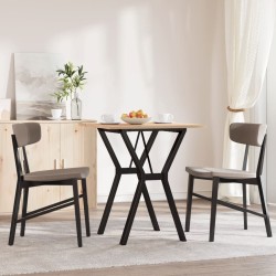 Table à manger cadre en Y 60x60x75 cm bois de pin massif acier 