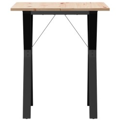 Table à manger cadre en Y 60x60x75 cm bois de pin massif acier 