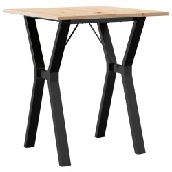 Table à manger cadre en Y 60x60x75 cm bois de pin massif acier 