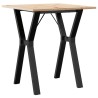 Table à manger cadre en Y 60x60x75 cm bois de pin massif acier 