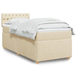 Sommier à lattes de lit avec matelas Crème 100x200 cm Tissu 