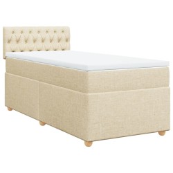 Sommier à lattes de lit avec matelas Crème 100x200 cm Tissu 