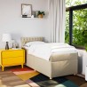 Sommier à lattes de lit avec matelas Crème 100x200 cm Tissu 