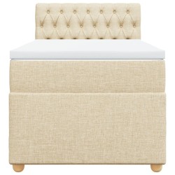 Sommier à lattes de lit avec matelas Crème 100x200 cm Tissu 