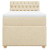 Sommier à lattes de lit avec matelas Crème 100x200 cm Tissu 