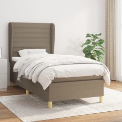 Sommier à lattes de lit avec matelas Taupe 90x190 cm Tissu 