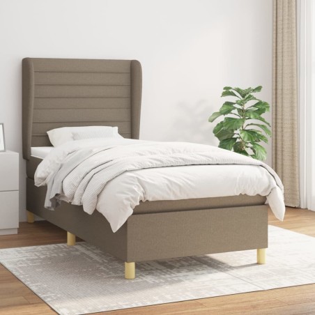 Sommier à lattes de lit avec matelas Taupe 90x190 cm Tissu 